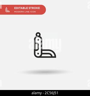 Icona vettore semplice di coltello a penna. Modello di disegno simbolo illustrazione per elemento UI mobile Web. Pittogramma moderno a colori perfetto su tratto modificabile. Icone di coltello a penna per il vostro progetto di affari Illustrazione Vettoriale