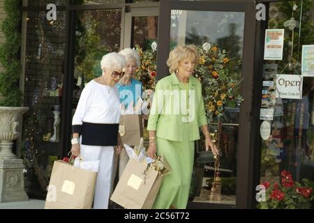 ST. CHARLES, STATI UNITI - 29 giu 2006: Donne anziane di cittadino insieme fuori shopping Foto Stock