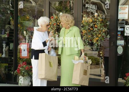 ST. CHARLES, STATI UNITI - 29 giu 2006: Donne anziane di cittadino fuori shopping insieme Foto Stock