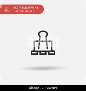 Icona vettore semplice per graffetta. Modello di disegno simbolo illustrazione per elemento UI mobile Web. Pittogramma moderno a colori perfetto su tratto modificabile. Icone di graffette per il tuo progetto aziendale Illustrazione Vettoriale