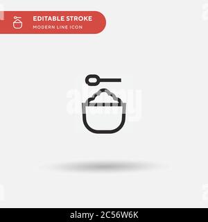 Icona vettore semplice zucchero. Modello di disegno simbolo illustrazione per elemento UI mobile Web. Pittogramma moderno a colori perfetto su tratto modificabile. Icone zucchero per il vostro progetto di affari Illustrazione Vettoriale