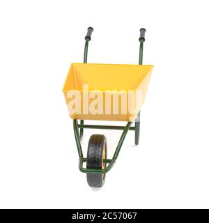 Barrow giardino in metallo. illustrazione del rendering 3d Foto Stock