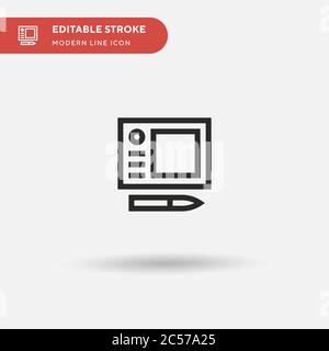 Icona vettore semplice Wacom. Modello di disegno simbolo illustrazione per elemento UI mobile Web. Pittogramma moderno a colori perfetto su tratto modificabile. Icone Wacom per il vostro progetto aziendale Illustrazione Vettoriale