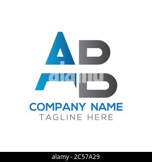 Initial AB Letter Logo Design Typography Modern Business modello vettoriale. Design creativo con logo AB Letter collegato Illustrazione Vettoriale