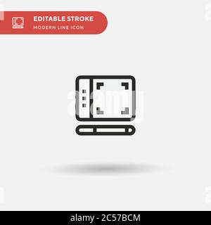 Icona vettoriale semplice tavoletta grafica. Modello di disegno simbolo illustrazione per elemento UI mobile Web. Pittogramma moderno a colori perfetto su tratto modificabile. Icone grafiche per tablet per il tuo progetto aziendale Illustrazione Vettoriale