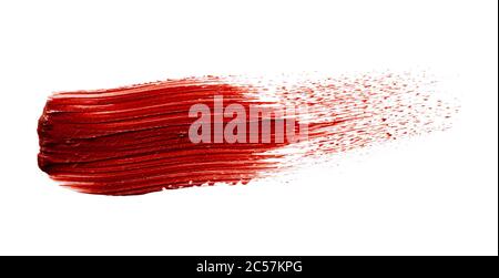 Campione di macchie di rossetto su sfondo bianco Foto Stock