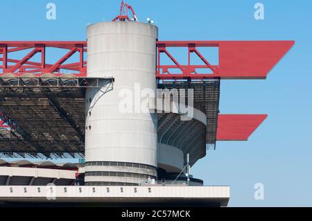 Italia, Lombardia, Milano, Stadio San Siro, facciata di dettaglio Foto Stock