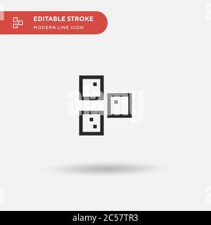 Cubetti di zucchero icona vettore semplice. Modello di disegno simbolo illustrazione per elemento UI mobile Web. Pittogramma moderno a colori perfetto su tratto modificabile. Icone di cubetti di zucchero per il vostro progetto di affari Illustrazione Vettoriale