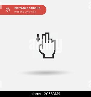 Icona vettore semplice giù. Modello di disegno simbolo illustrazione per elemento UI mobile Web. Pittogramma moderno a colori perfetto su tratto modificabile. Icone giù per il vostro progetto di affari Illustrazione Vettoriale
