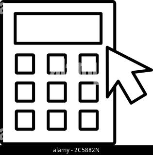 calcolo matematico con disegno vettoriale con freccia di stile della linea del mouse Illustrazione Vettoriale