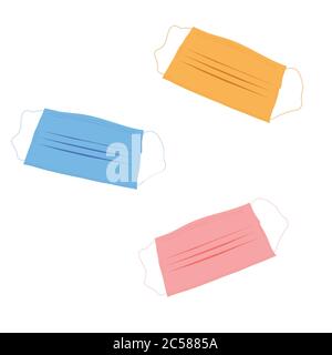 Maschera facciale, maschera dentista, illustrazione, vettore, isolata su sfondo bianco Illustrazione Vettoriale
