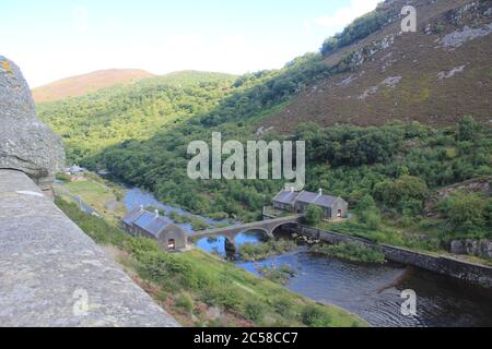 I bacini della Elan Valley in Galles, Regno Unito Foto Stock