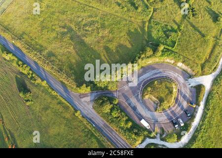 Vista aerea di mattina presto di South Downs da Ditchling Beacon Foto Stock