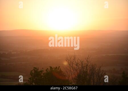 Vista aerea di mattina presto di South Downs da Ditchling Beacon Foto Stock