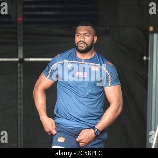 BT Murrayfield Stadium, Edimburgo Scotland.UK.1 luglio 20. Edinburgh Rugby sessione di allenamento a distanza sicuro Fijian Mesu Kunavula Credit: eric mcowat/Alamy Live News Foto Stock