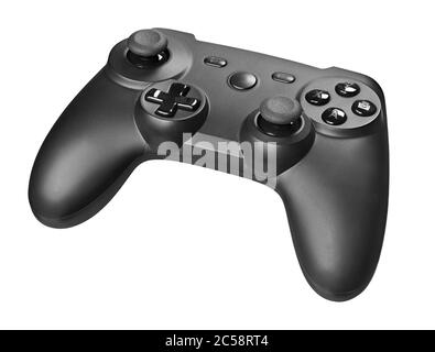 Gamepad isolato su sfondo bianco con tracciato di ritaglio Foto Stock