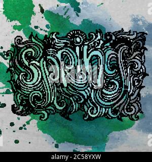 Sfondo acquerello Vector Spring Illustrazione Vettoriale