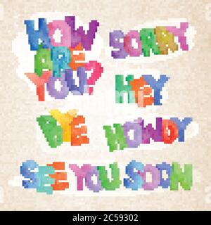 Caratteri vettoriali ad acquerello. Illustrazione astratta disegnata a mano Illustrazione Vettoriale