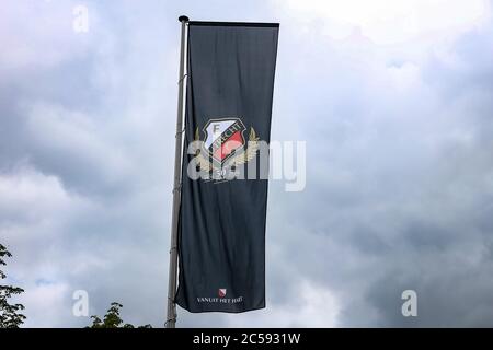 Utrecht, Paesi Bassi. 01 Luglio 2020. UTRECHT, 01-07-2020, Stadion Galgenwaard Eredivisie, football olandese, stagione 2020/2021, bandiera FC Utrecht FC Utrecht vlag Credit: Pro Shots/Alamy Live News Foto Stock