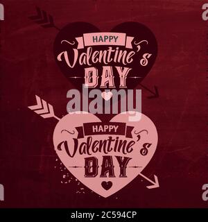 Buon San Valentino Set di lettere a mano di logo tipografico Design Illustrazione Vettoriale