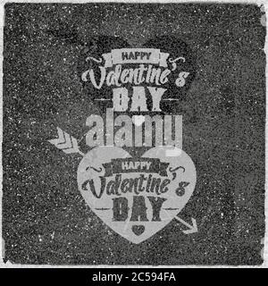 Set di San Valentino di disegno tipografico Illustrazione Vettoriale