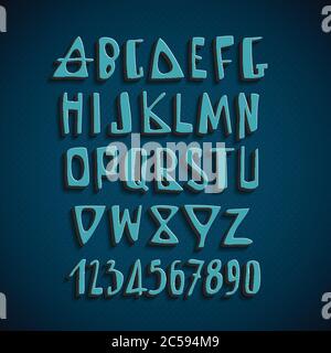 Lettere alfabeto inglese vettoriale disegnate a mano Illustrazione Vettoriale