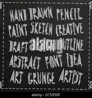 Parole di schizzo disegnate a mano. Illustrazione Vettoriale