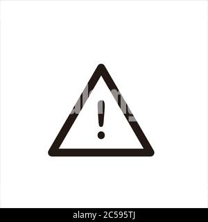 Icona di avvertenza isolata su sfondo bianco. Icona di avvertenza in stile di design alla moda. Icona vettore di avvertimento simbolo piatto moderno e semplice per sito web, mobile Illustrazione Vettoriale