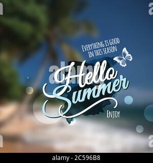 "Ciao estate" Vector sfondo sfocato. Illustrazione Vettoriale