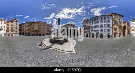 Visualizzazione panoramica a 360 gradi di lockdown Roma Italia