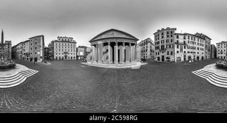 Visualizzazione panoramica a 360 gradi di lockdown Roma Italia