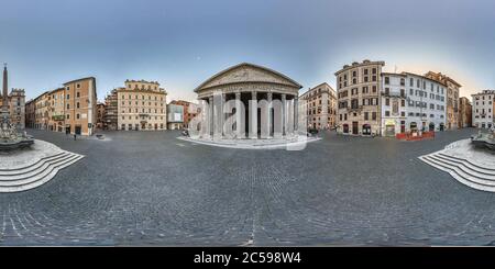 Visualizzazione panoramica a 360 gradi di lockdown Roma Italia