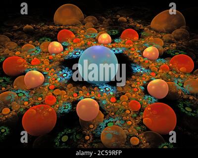 3D Flame Fractal Art - bolle Foto Stock