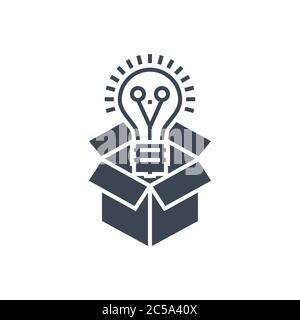 Pensare all'icona del glifo vettoriale Illustrazione Vettoriale