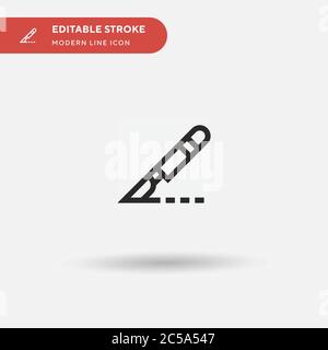 Icona vettore semplice bisturi. Modello di disegno simbolo illustrazione per elemento UI mobile Web. Pittogramma moderno a colori perfetto su tratto modificabile. Icone bisturi per il vostro progetto di affari Illustrazione Vettoriale