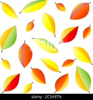 Modello vettoriale senza giunture con foglie autunnali multicolore Illustrazione Vettoriale