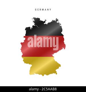 Mappa dettagliata della Germania. Mappa vettoriale con flag mascherato. Illustrazione Vettoriale