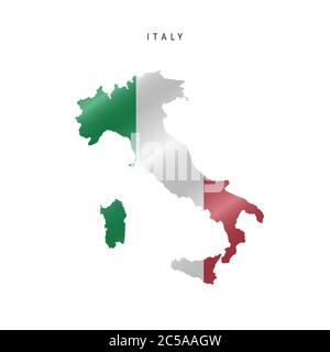 Mappa dettagliata della bandiera d'Italia. Mappa vettoriale con flag mascherato. Illustrazione Vettoriale