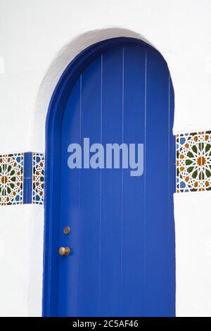 Blue door in Carmel-by-the-Sea,Monterey County,California,USA Foto Stock