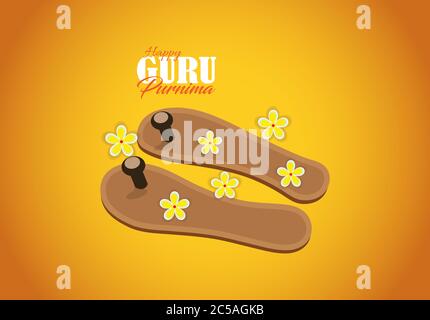 Illustrazione vettoriale della celebrazione di Guru Purnima in India e Nepal. Giorno di Vesak. Illustrazione Vettoriale