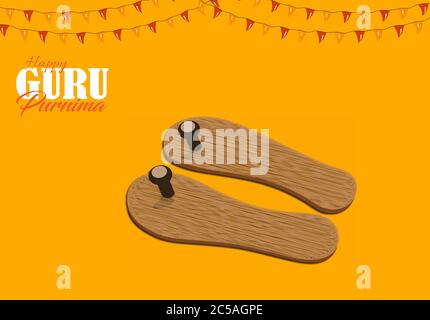 Illustrazione vettoriale della celebrazione di Guru Purnima in India e Nepal. Giorno di Vesak. Illustrazione Vettoriale