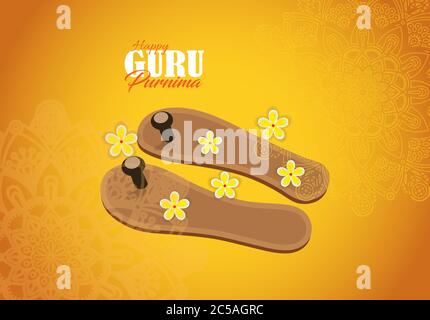 Illustrazione vettoriale della celebrazione di Guru Purnima in India e Nepal. Giorno di Vesak. Illustrazione Vettoriale