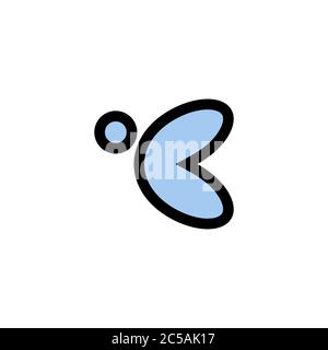 Modello di design con logo Butterfly, isolato su sfondo bianco. Illustrazione Vettoriale