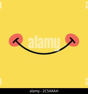 Happy World Smile day, Smiling National Big happiness Fun Thoughts emoji faccia emozione sorridente Laughter Lip Symbol sorridente labbra, bocca, lingua divertente Illustrazione Vettoriale