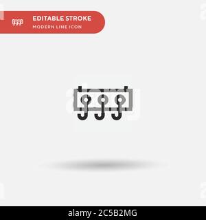 Icona vettore semplice del rack di rivestimento. Modello di disegno simbolo illustrazione per elemento UI mobile Web. Pittogramma moderno a colori perfetto su tratto modificabile. Icone del rack appendiabiti per il vostro progetto aziendale Illustrazione Vettoriale