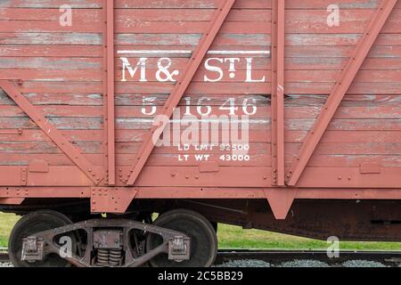 Boxcar, treno, dettaglio, e USA, di James D Coppinger/Dembinsky Photo Assoc Foto Stock