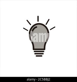 Lampada immagine vettoriale. Design delle icone delle lampadine, vettore delle icone lineari delle lampadine, icona del segno idea, icona della soluzione, progettazione del concetto di pensiero, illuminazione lampada elettrica Illustrazione Vettoriale
