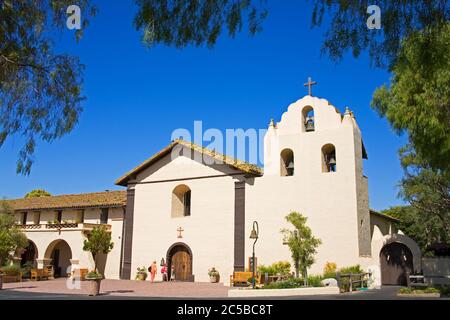 Vecchia missione Santa Ines, Solvang, Santa Barbara County, California centrale, Stati Uniti Foto Stock