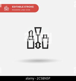 Cosmesi semplice vettore icona. Modello di disegno simbolo illustrazione per elemento UI mobile Web. Pittogramma moderno a colori perfetto su tratto modificabile. Icone cosmetiche per il vostro progetto di business Illustrazione Vettoriale