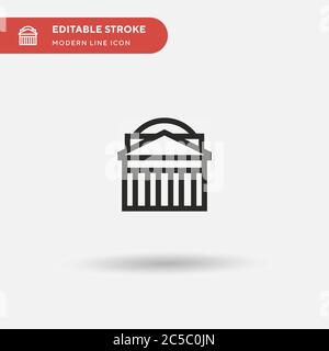 Icona semplice vettore Pantheon. Modello di disegno simbolo illustrazione per elemento UI mobile Web. Pittogramma moderno a colori perfetto su tratto modificabile. Icone Pantheon per il vostro progetto aziendale Illustrazione Vettoriale